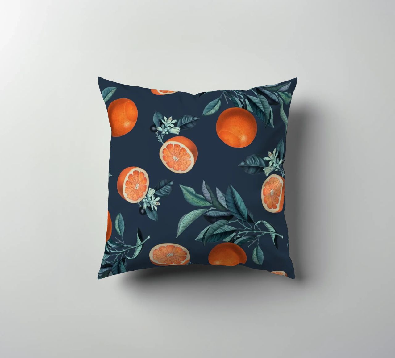 Lemon and Leaf Pattern VI cuscino da burcukorkmazyurek