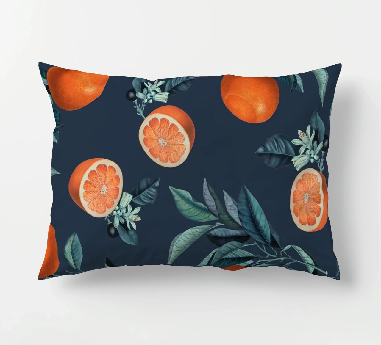 Lemon and Leaf Pattern VI cuscino da burcukorkmazyurek