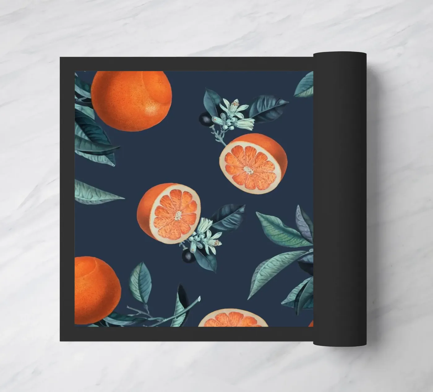 Lemon and Leaf Pattern VI doormat by burcukorkmazyurek