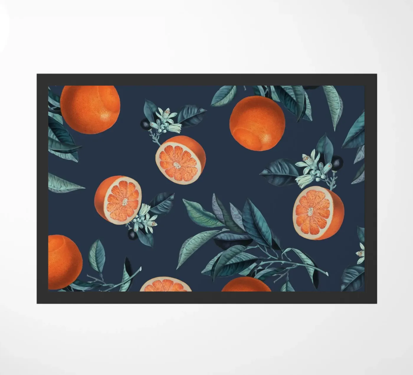 Lemon and Leaf Pattern VI doormat by burcukorkmazyurek