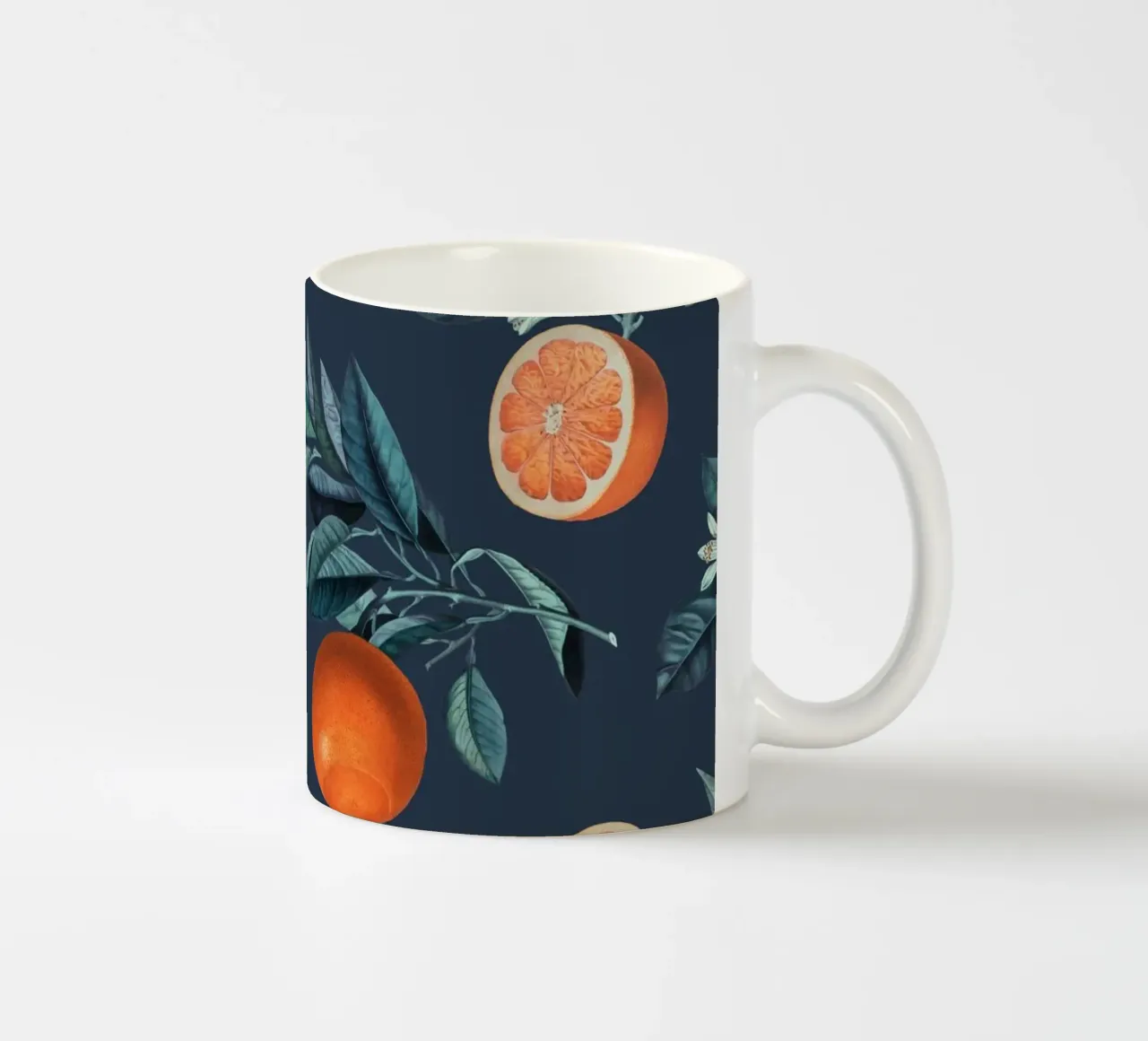 Lemon and Leaf Pattern VI Keramik Tasse von burcukorkmazyurek