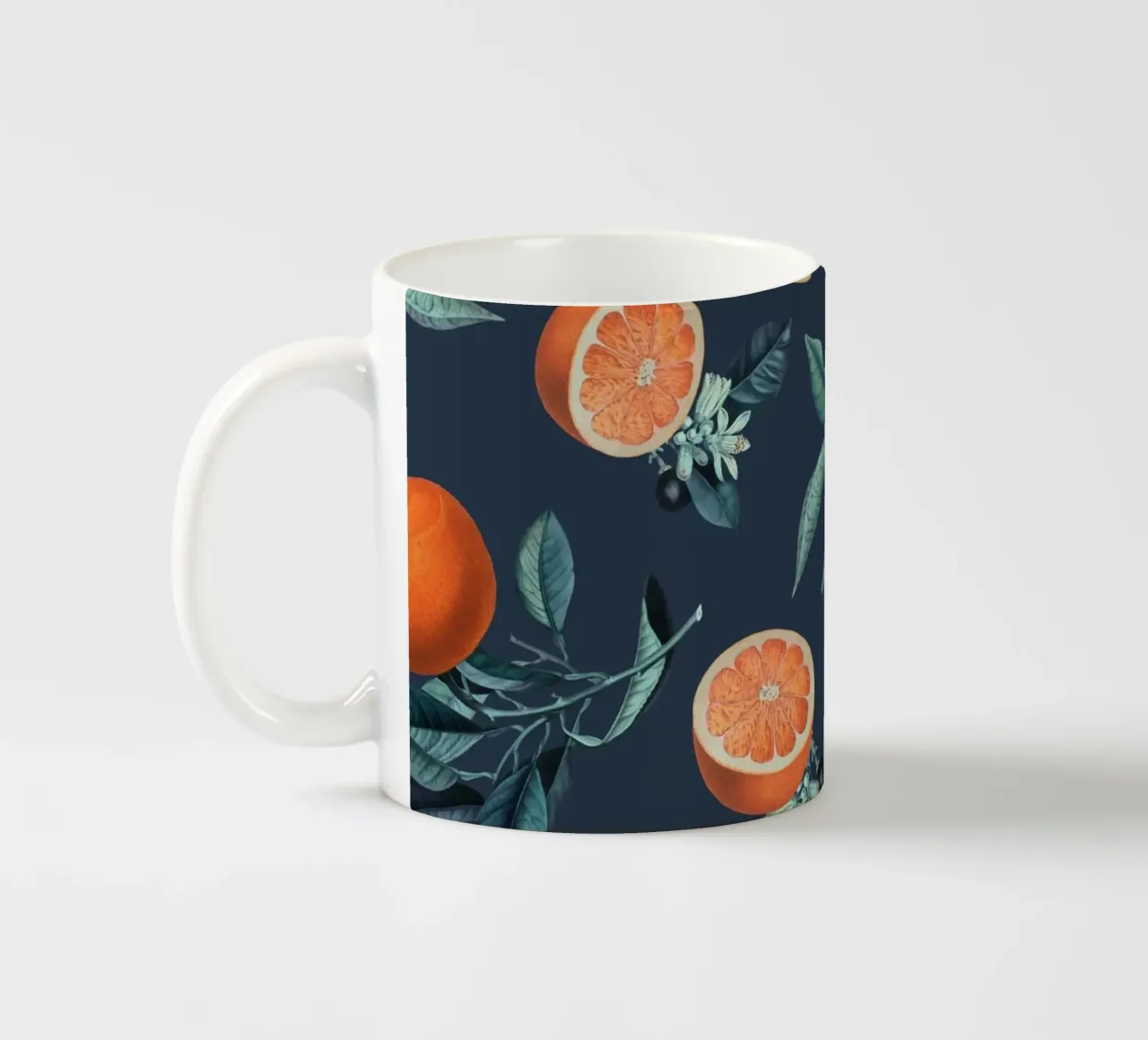 Lemon and Leaf Pattern VI Keramik Tasse von burcukorkmazyurek