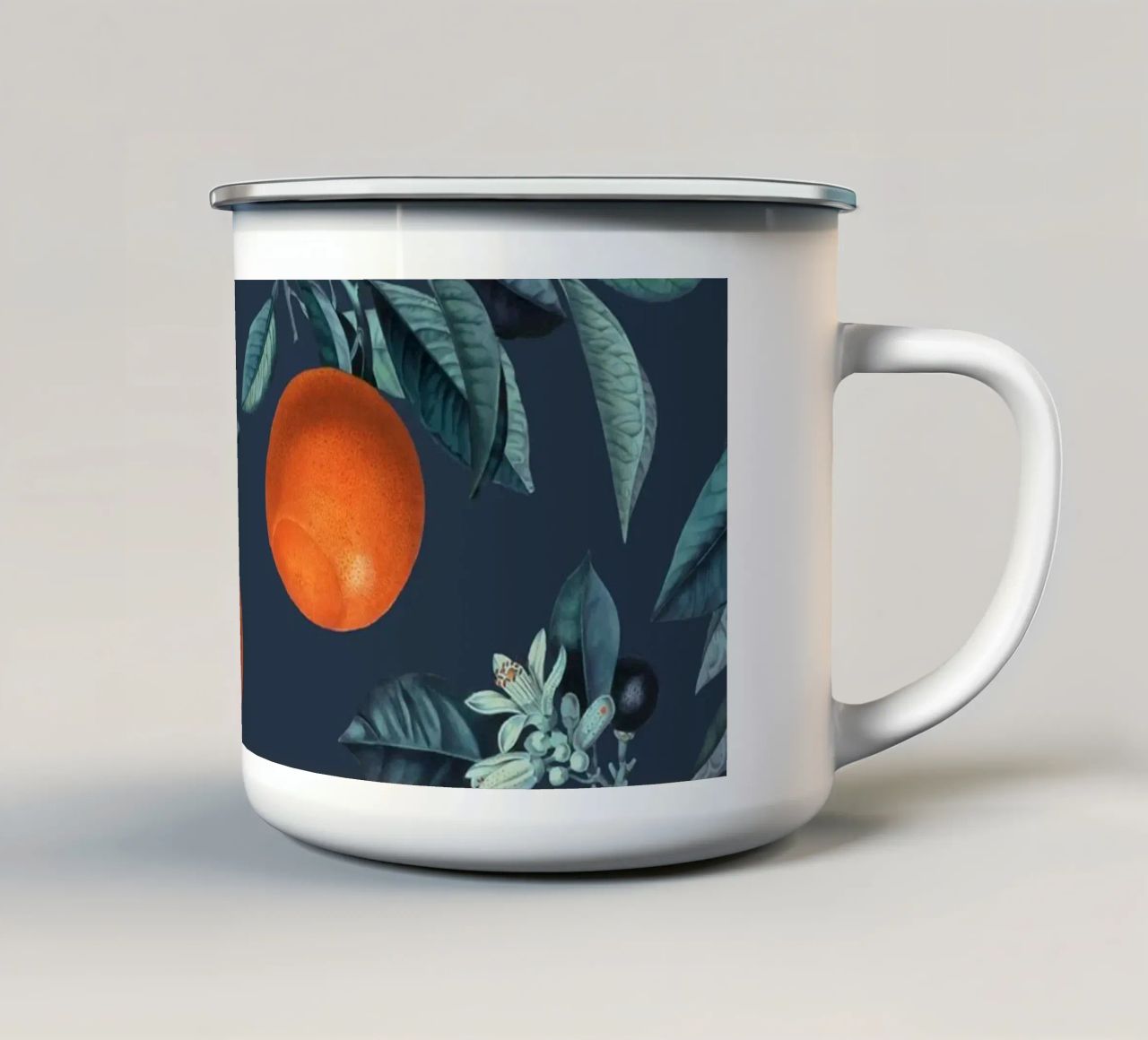Lemon and Leaf Pattern VI tazza in smalto da burcukorkmazyurek