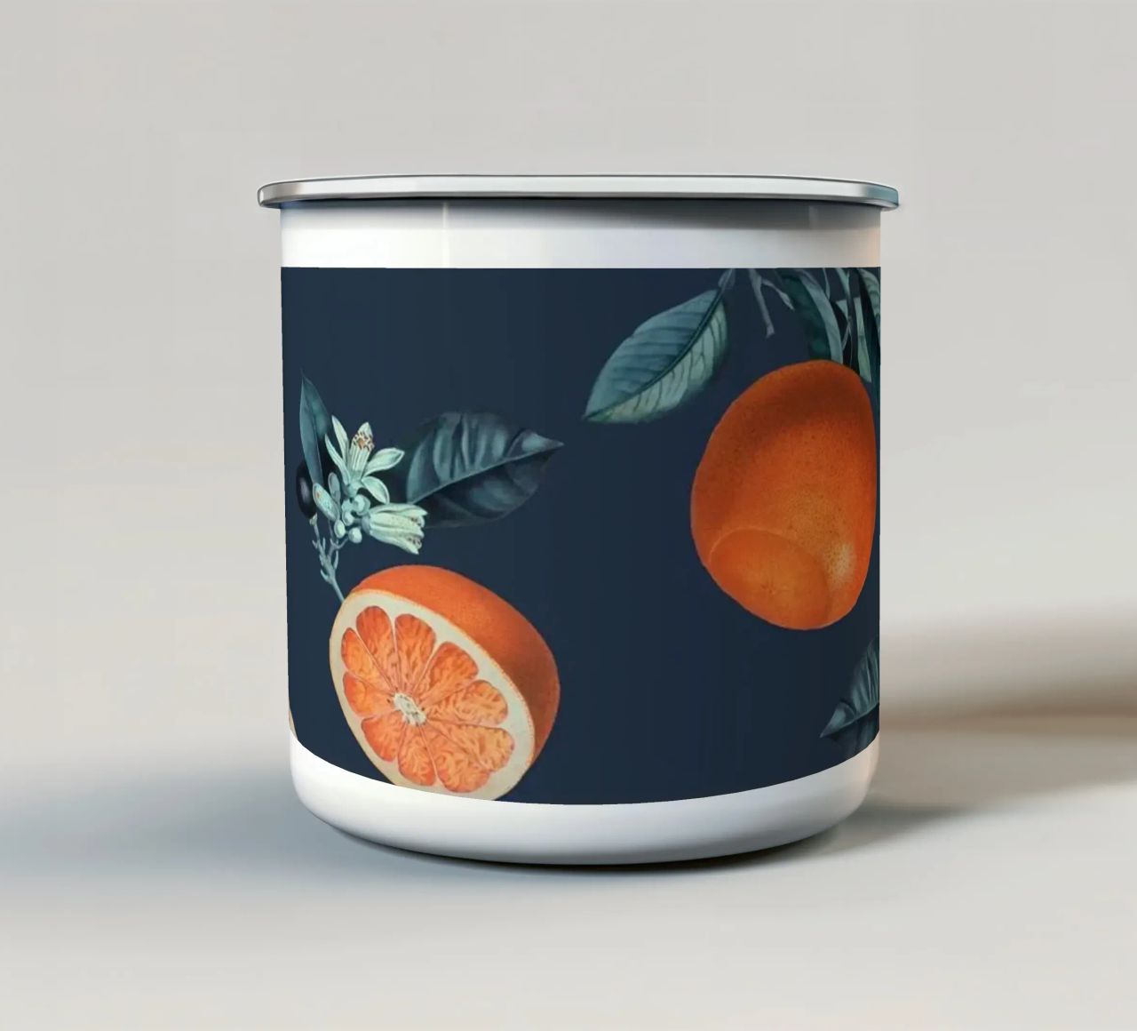 Lemon and Leaf Pattern VI tazza in smalto da burcukorkmazyurek