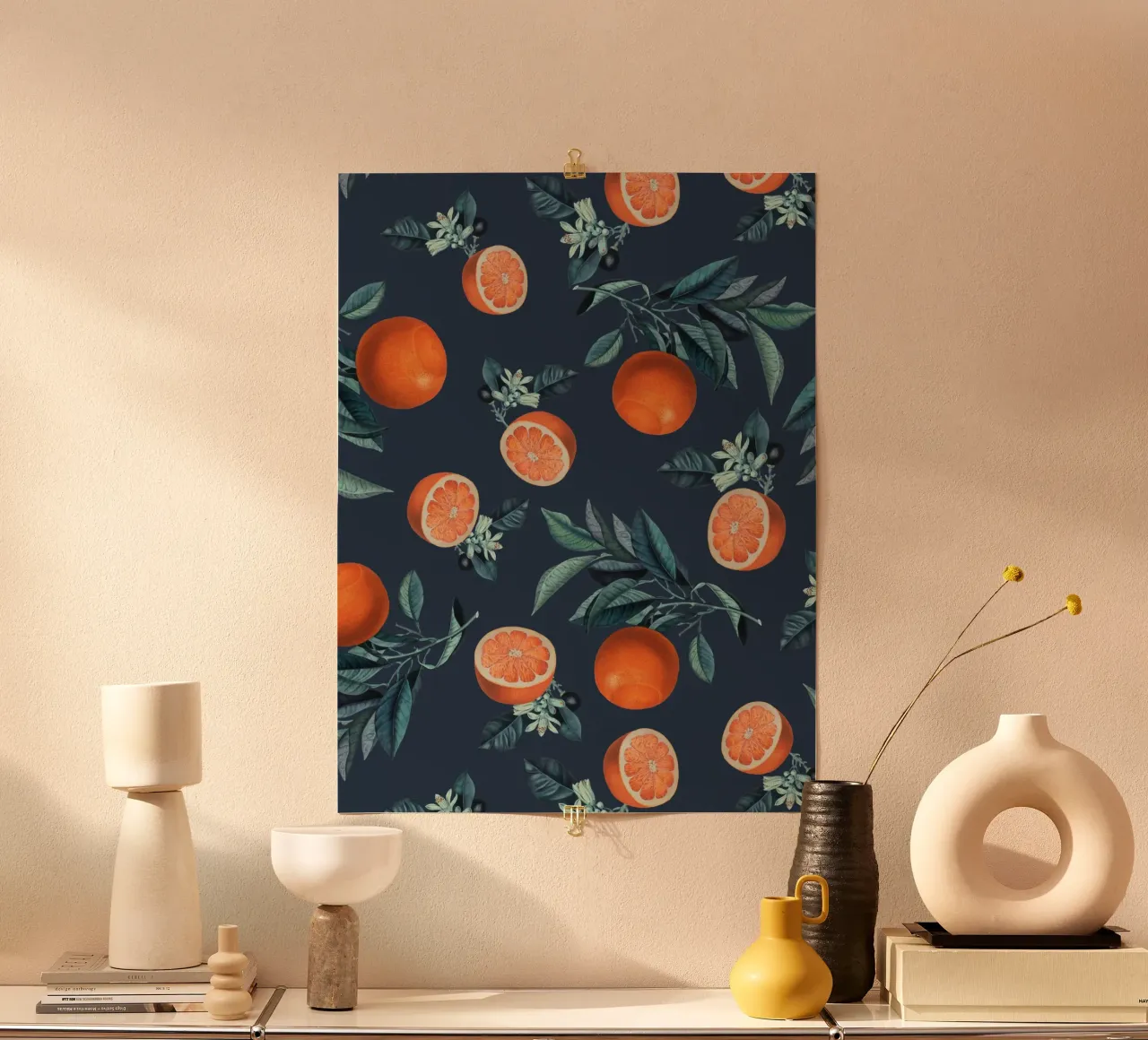 Lemon and Leaf Pattern VI carta hahnemühle da burcukorkmazyurek