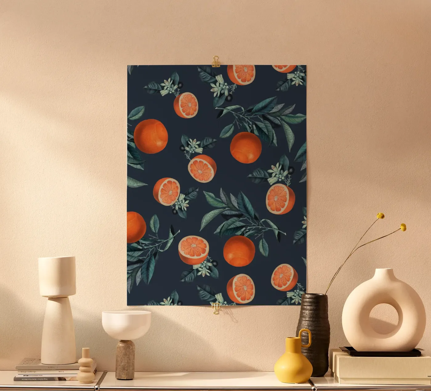 Lemon and Leaf Pattern VI poster da burcukorkmazyurek