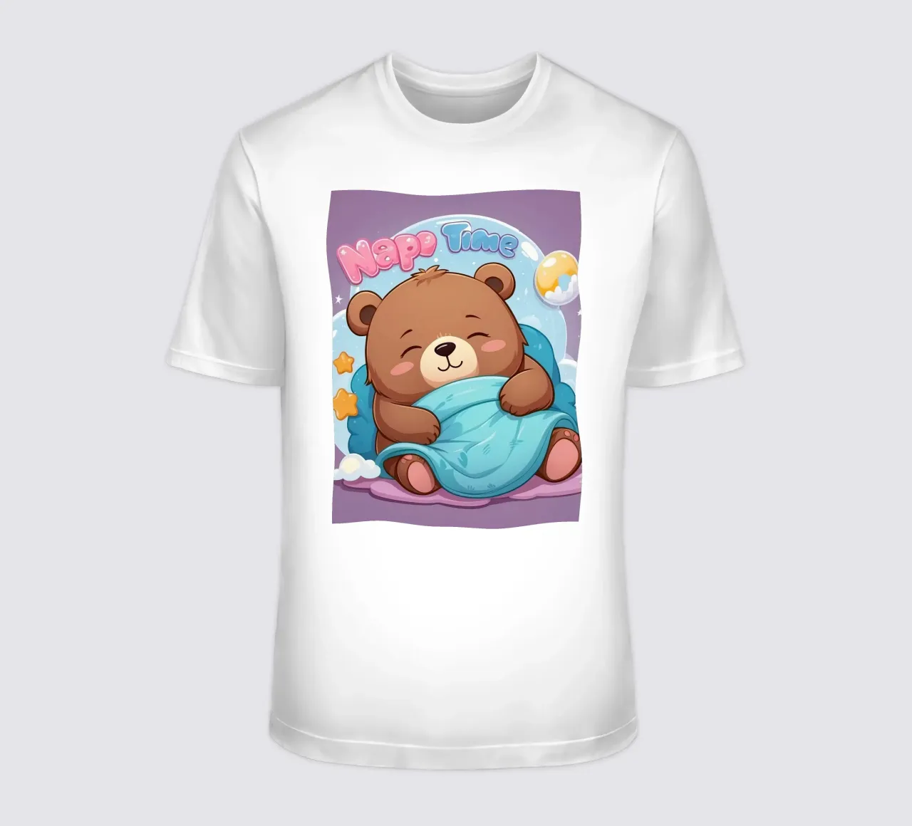 Simpatico orso che si accoccola in un'accogliente coperta con la scritta ora del pisolino t-shirt da DesignDoodle