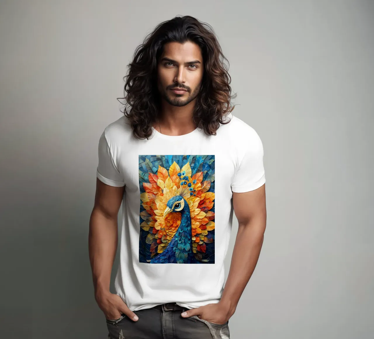 Pfau T-Shirt von Lionmixart