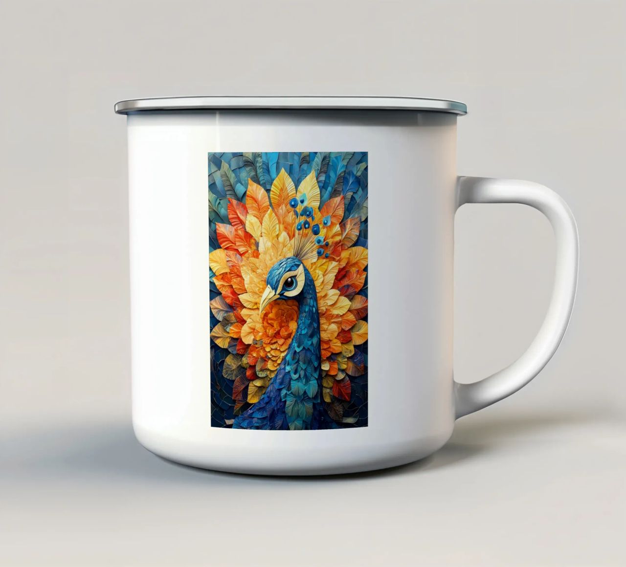 Pavone tazza in smalto da Lionmixart