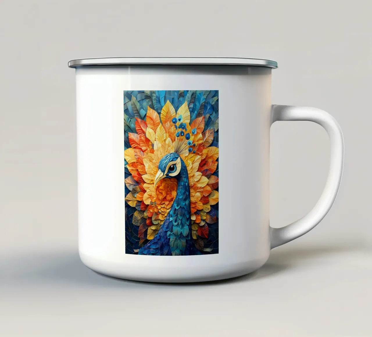 Pavone tazza in smalto da Lionmixart