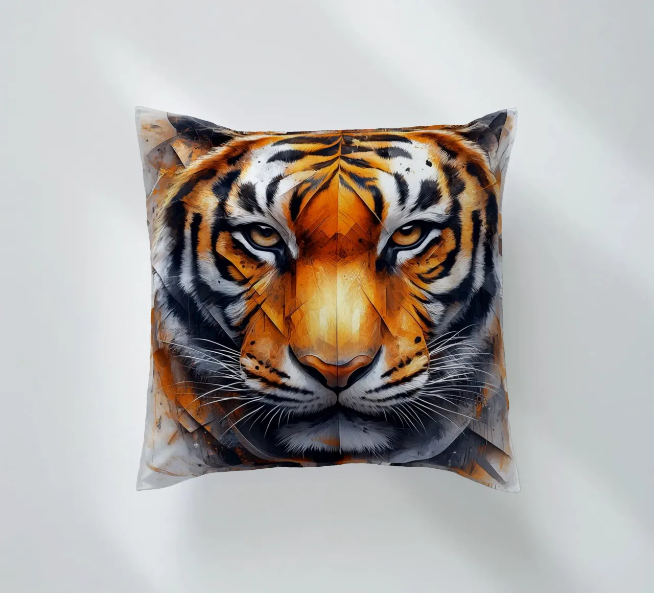 Tiger decorative cushion by Lionmixart