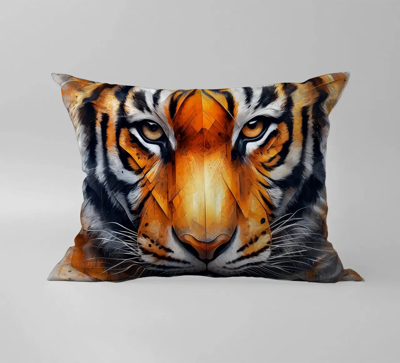 Tiger decorative cushion by Lionmixart