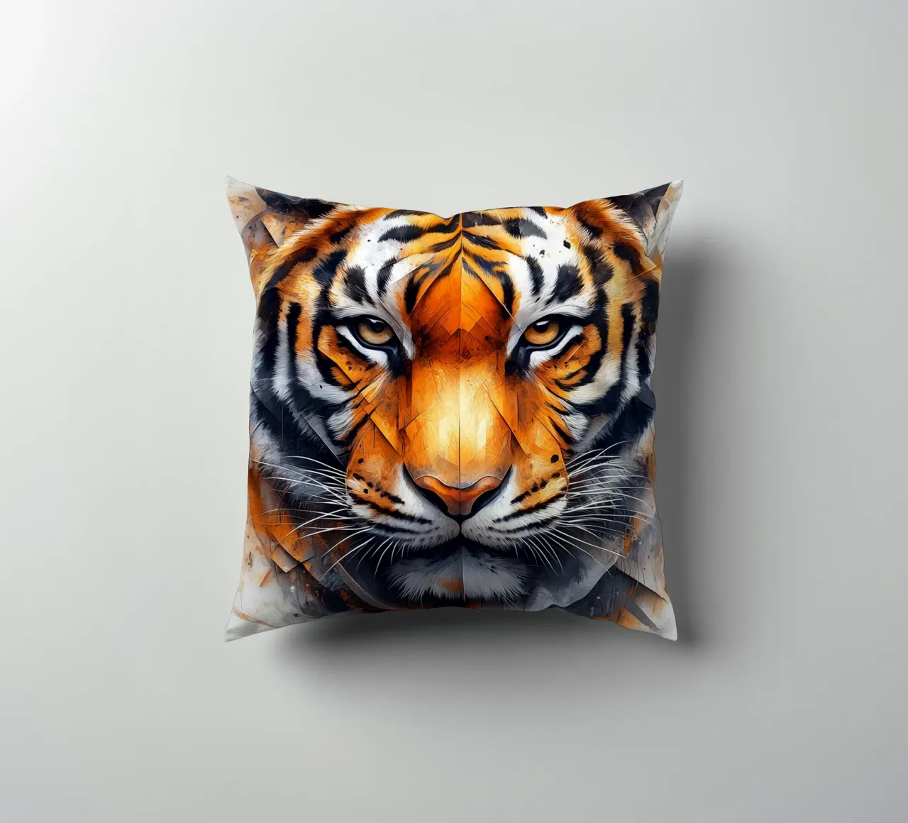 Tiger decorative cushion by Lionmixart