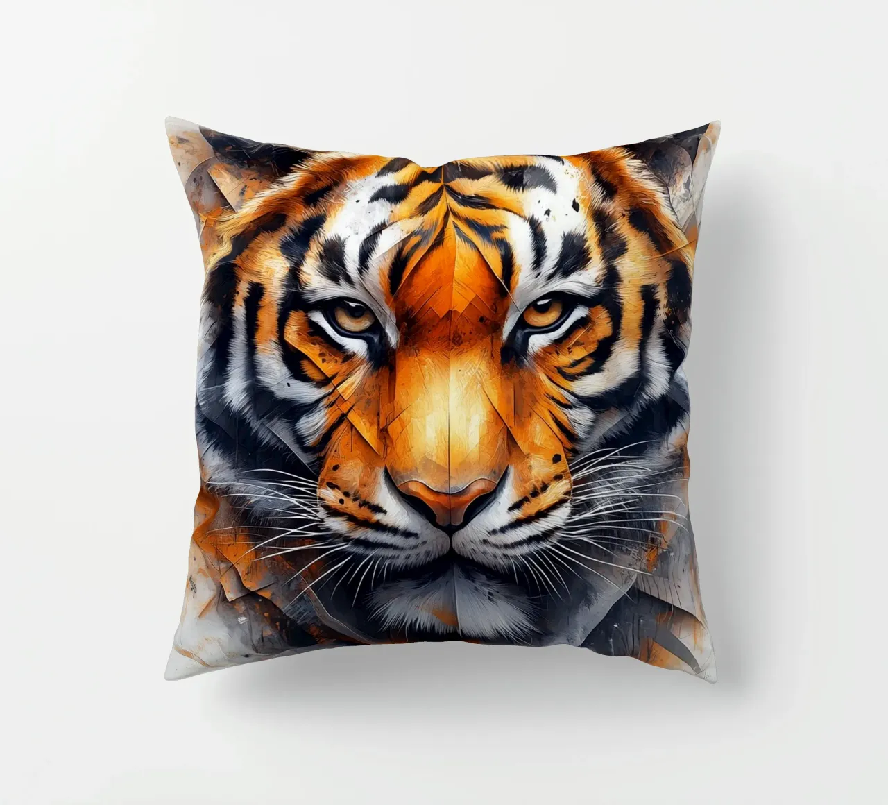 Tiger decorative cushion by Lionmixart