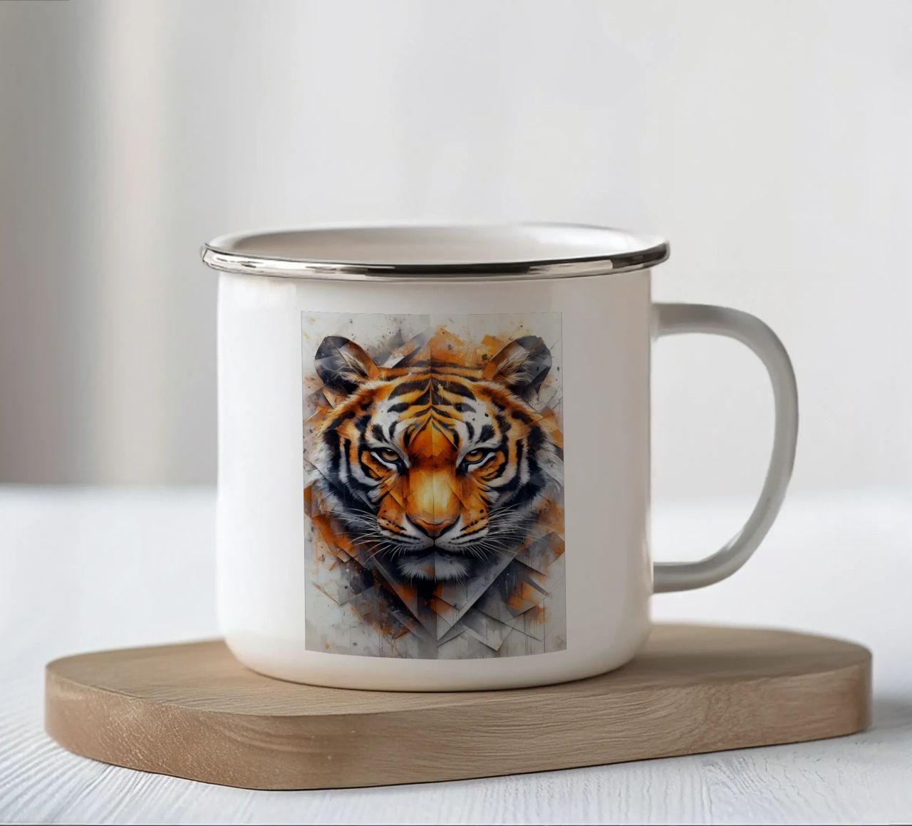 Tigre tazza in smalto da Lionmixart