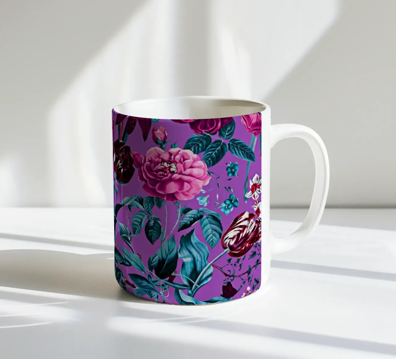 Romantic Floral Pattern tazza in ceramica da burcukorkmazyurek