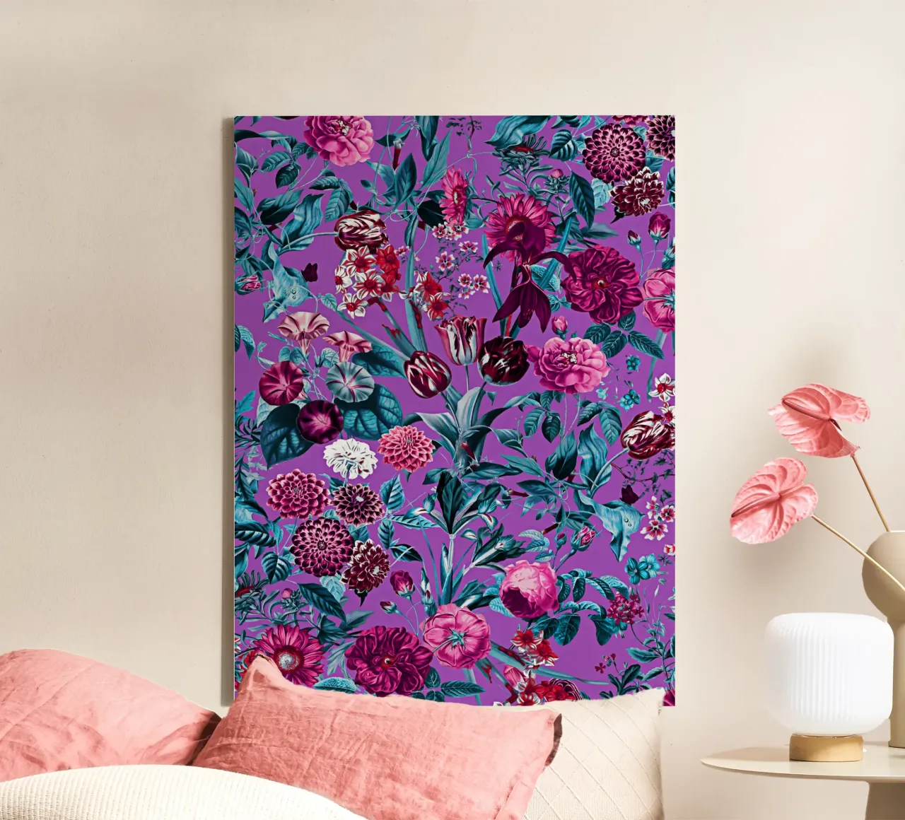 Romantic Floral Pattern tela con Cornice a cassetta da burcukorkmazyurek