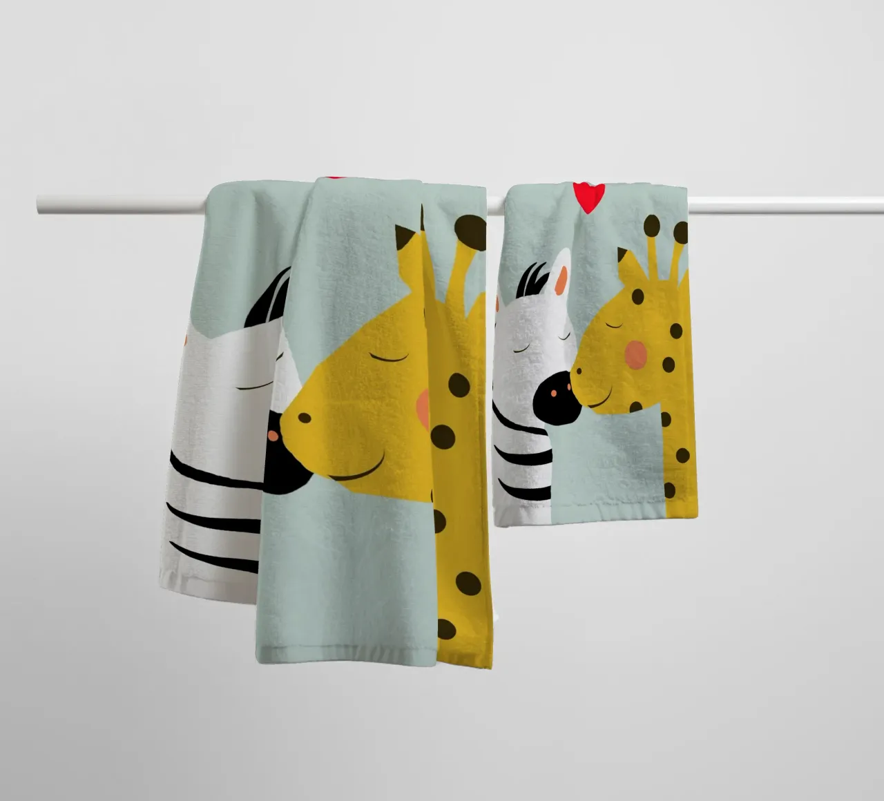Große Liebe - Giraffe Zebra asciugamano da bagno da maramirage