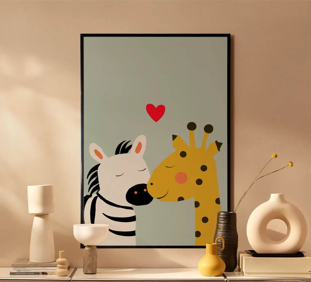 Große Liebe - Giraffe Zebra carta hahnemühle da maramirage