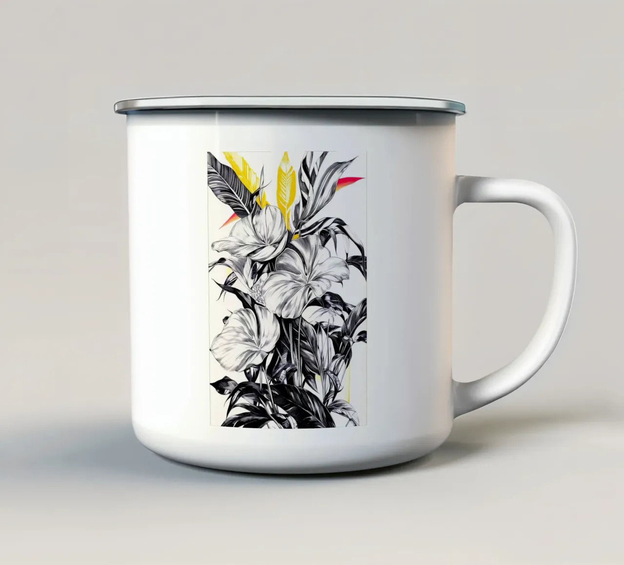Foglie di Monstera tazza in smalto da Justyna Jaszke JBJart