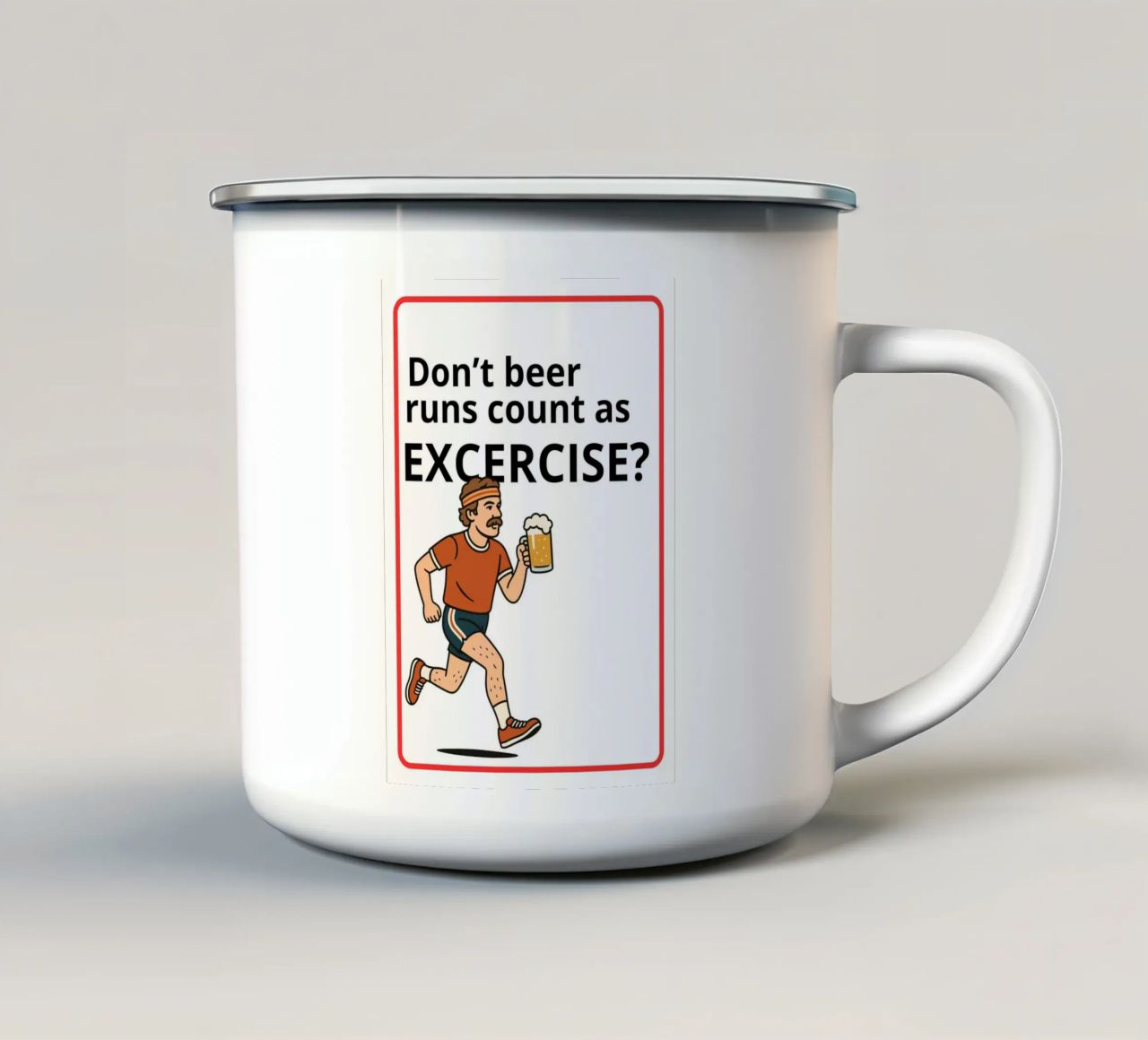 Don't beer runs count as excercise? tazza in smalto da ramosashop
