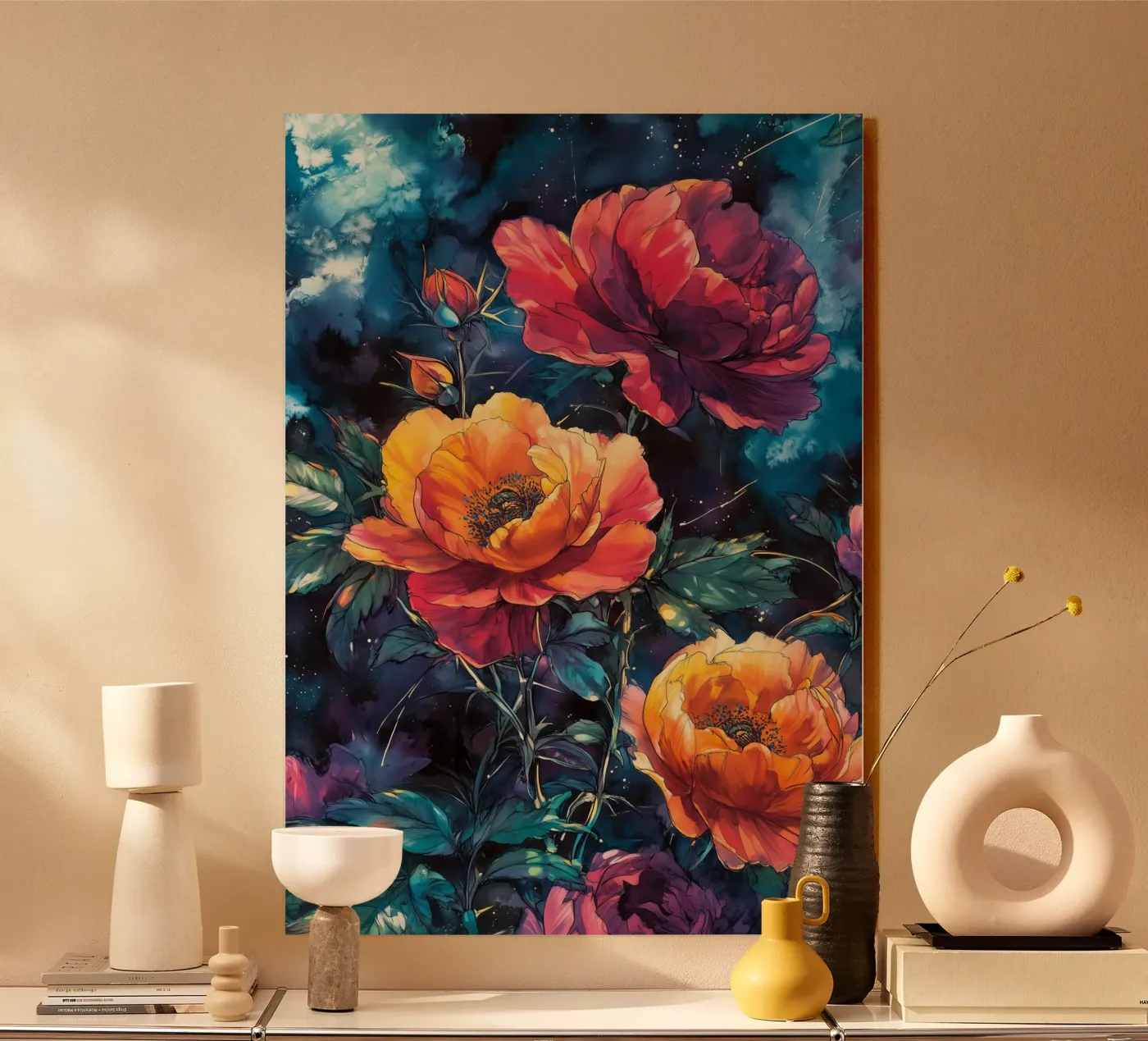 Pfingstrosen Acryl-Glas von Lionmixart