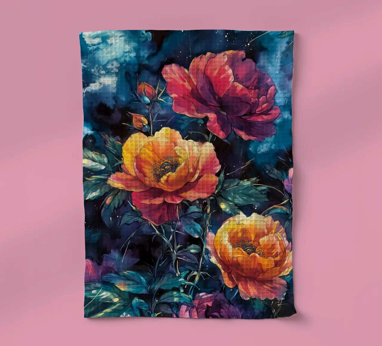 Peonie canovaccio da cucina da Lionmixart