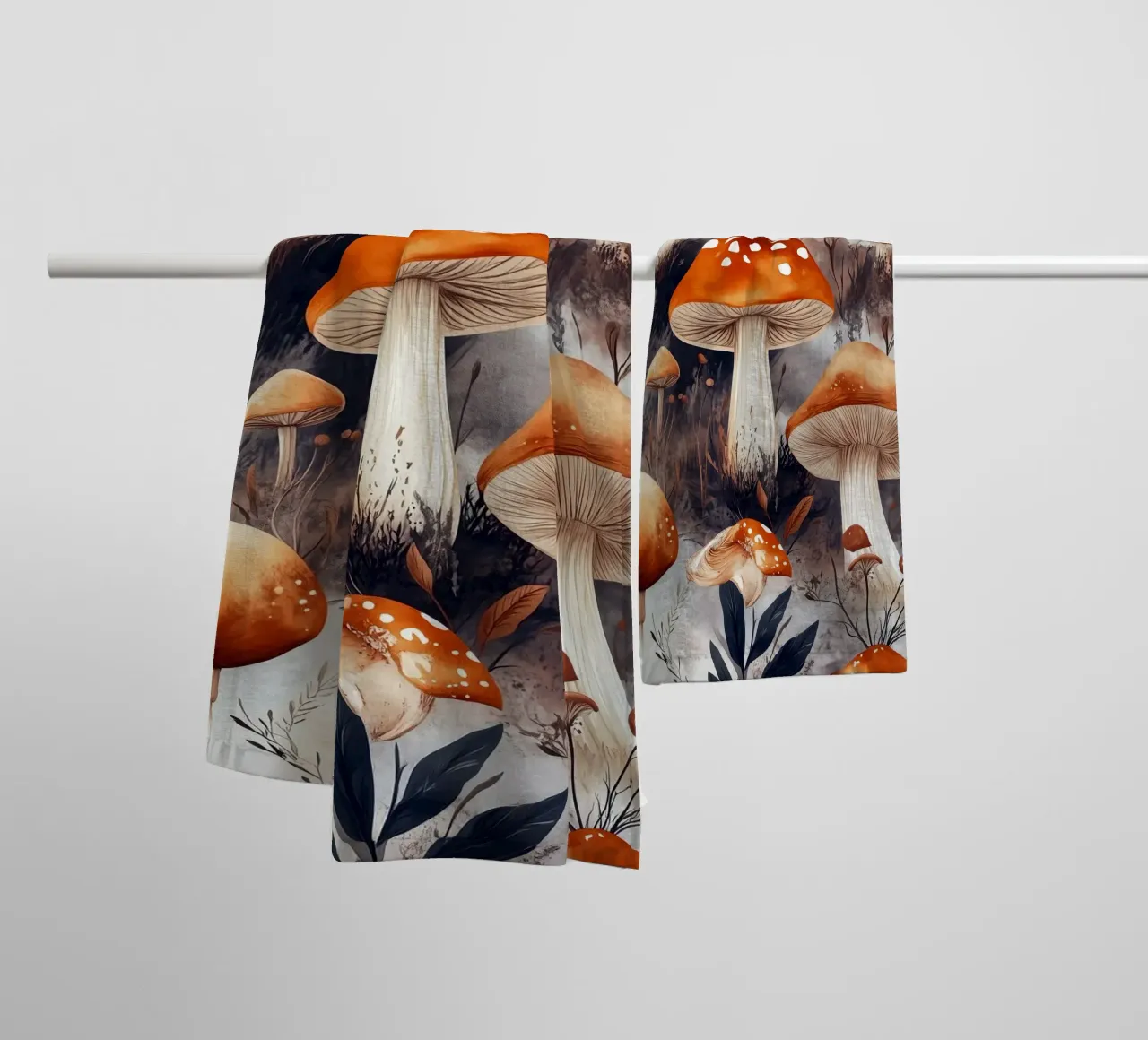 Mushrooms towel by Lionmixart