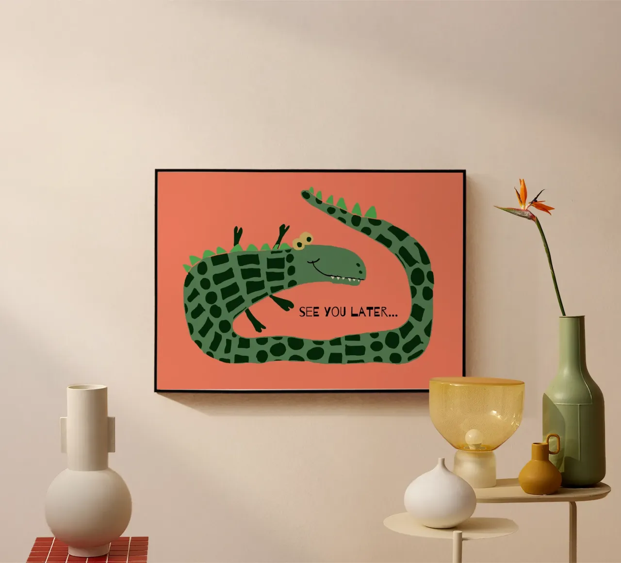 Simple Crocodile acrylic glass by maramirage