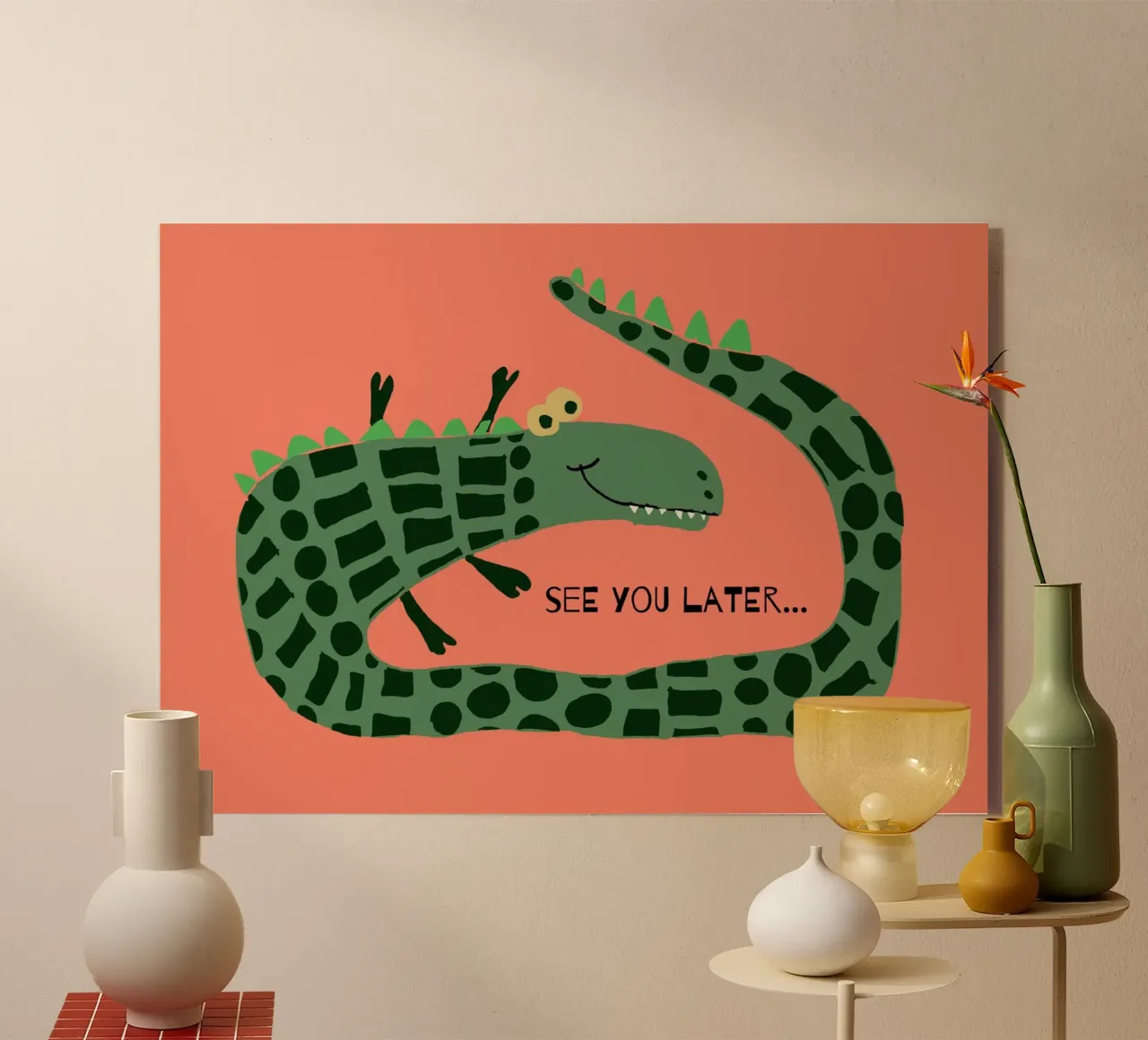 Simple Crocodile acrylic glass by maramirage