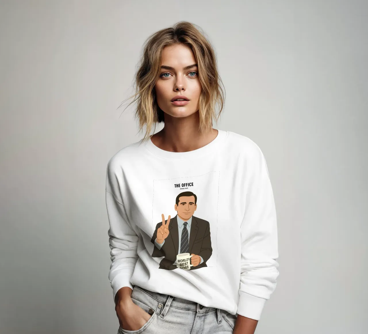 Michael Scott The Office Minimalist sweatshirt by MoviesArt