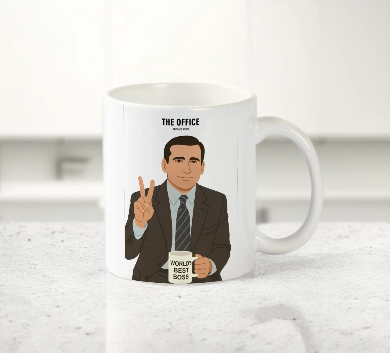 Michael Scott The Office Minimalist keramische mok van MoviesArt
