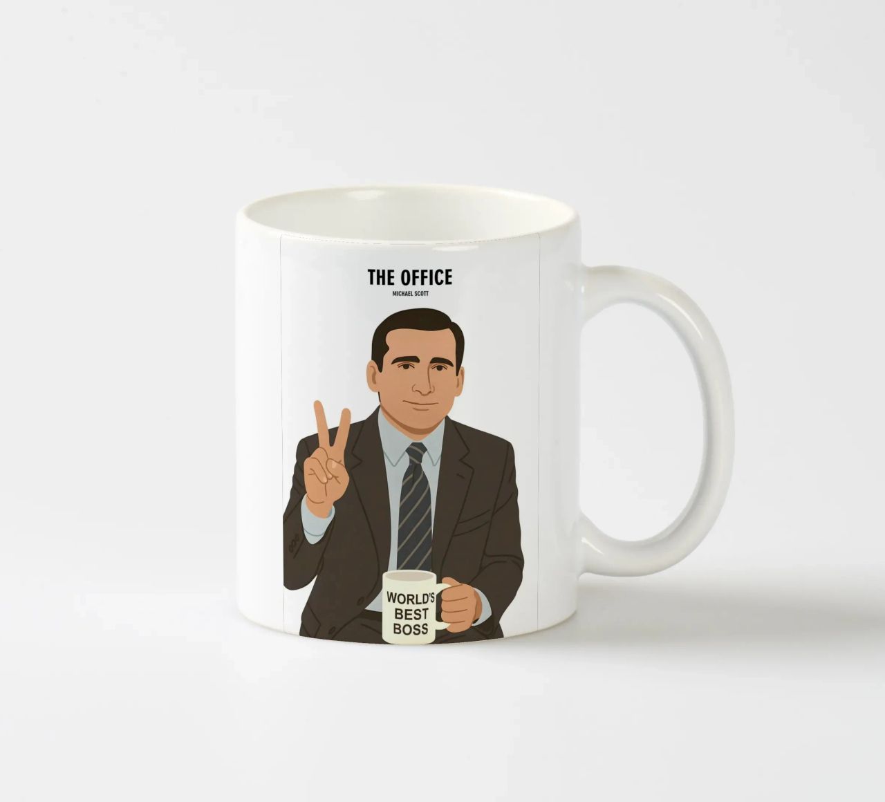 Michael Scott The Office Minimalist keramische mok van MoviesArt