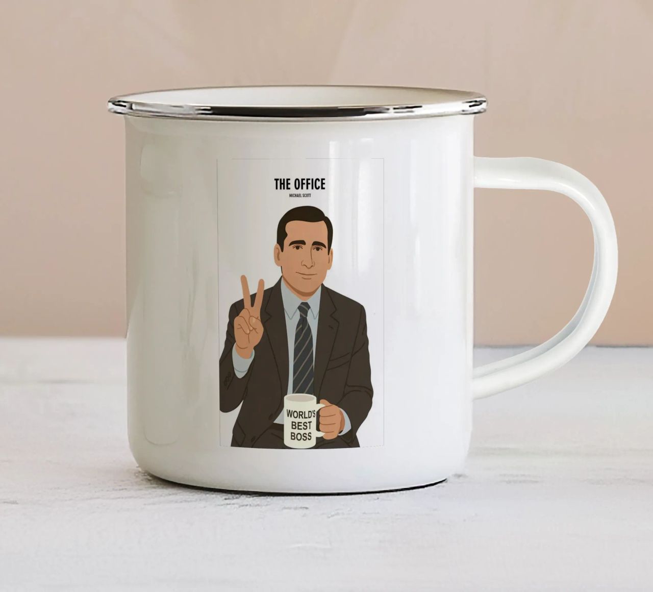 Michael Scott The Office Minimalist emaille mok van MoviesArt