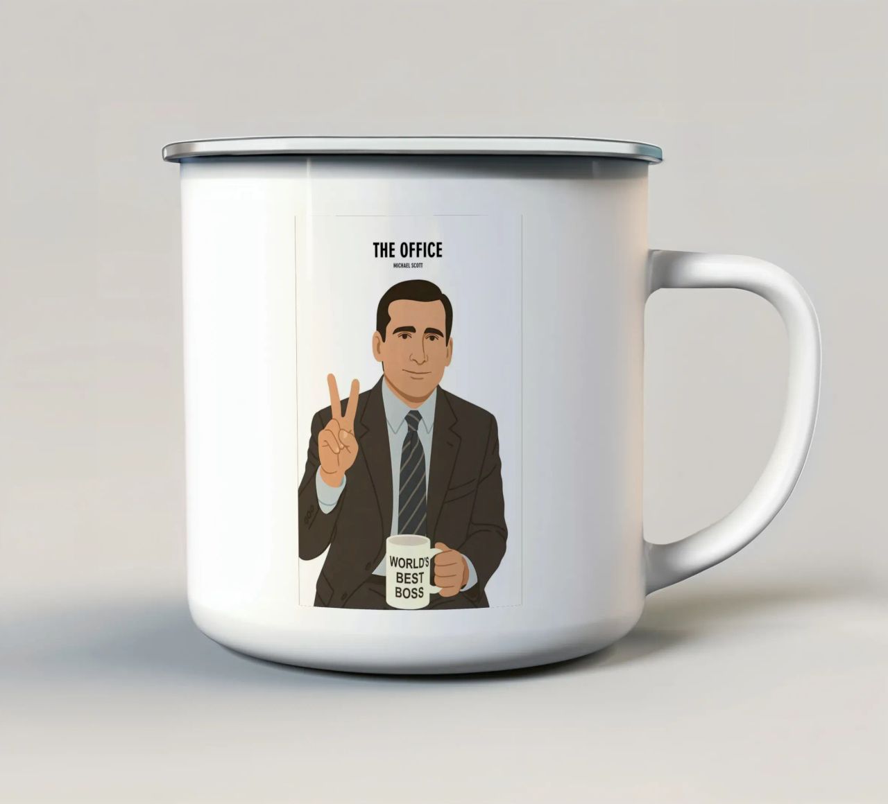 Michael Scott The Office Minimalist emaille mok van MoviesArt