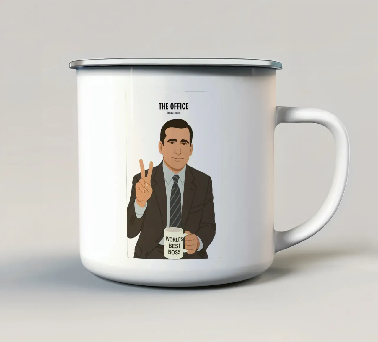 Michael Scott The Office Minimalist tazza in smalto da MoviesArt