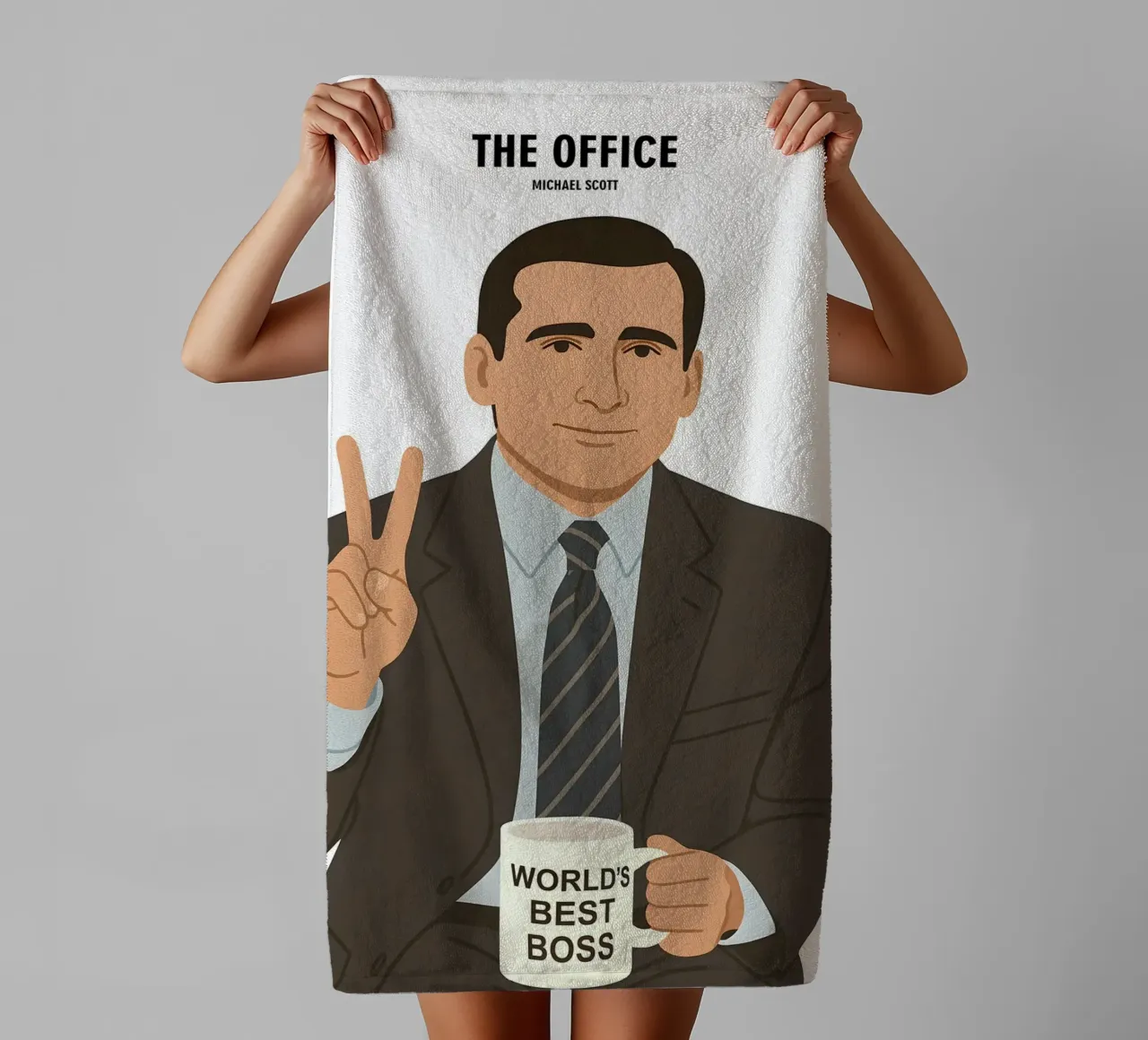 Michael Scott The Office Minimalist towel by MoviesArt