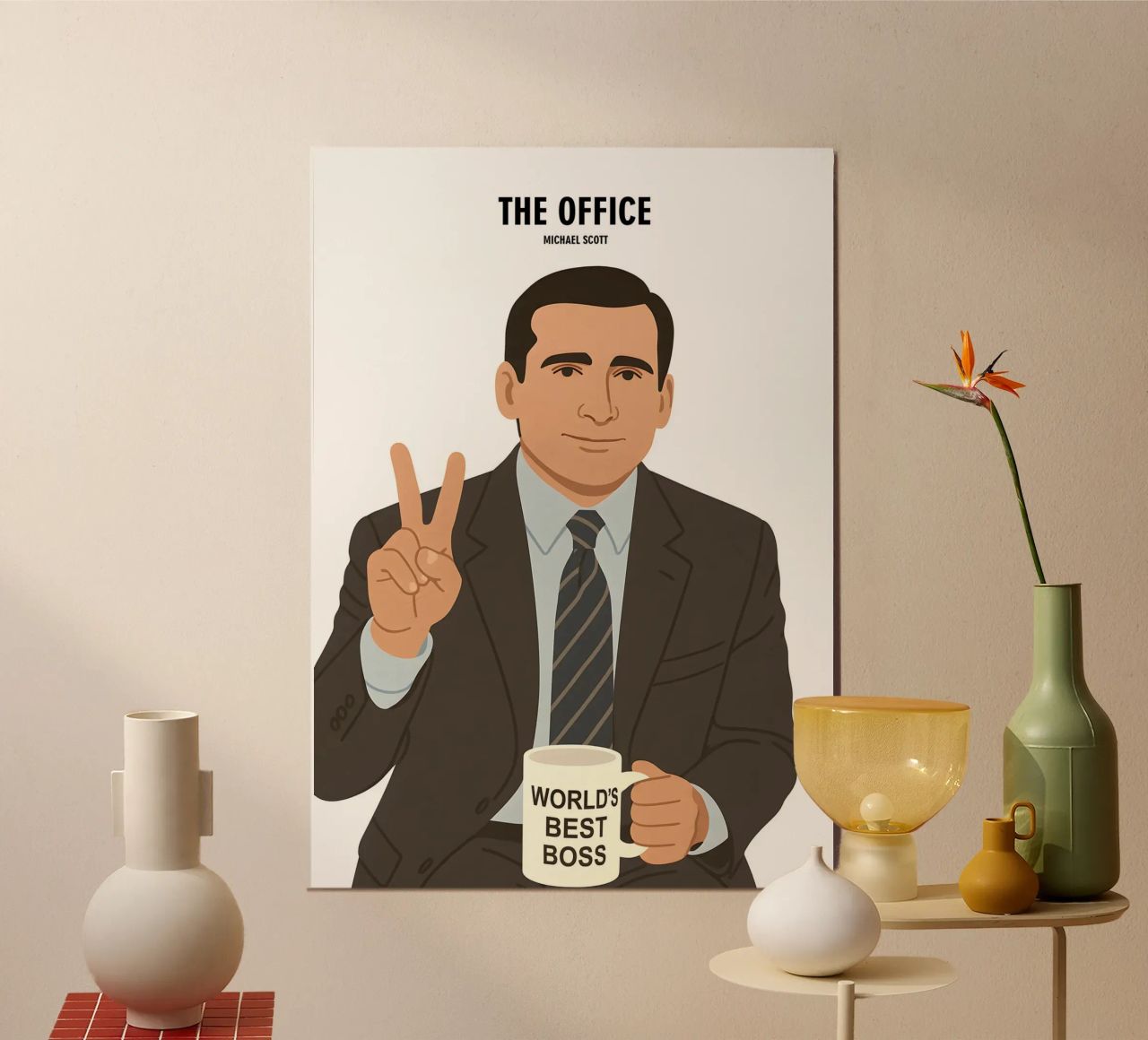 Michael Scott The Office Minimalist poster van MoviesArt