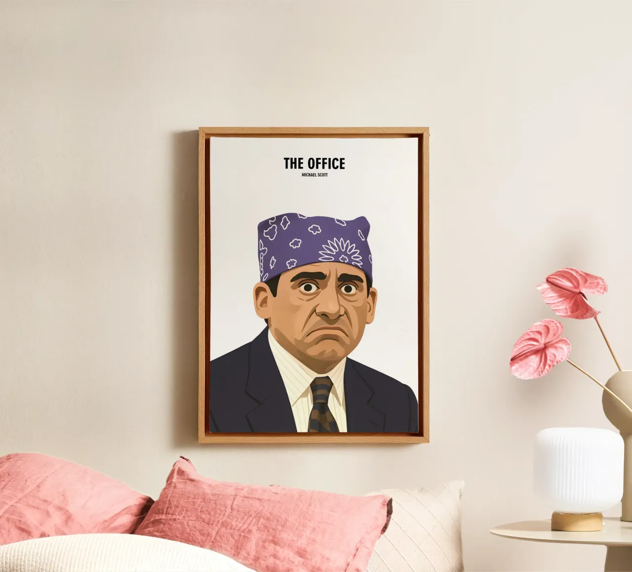 Michael Scott Minimalist tela con Cornice a cassetta da MoviesArt