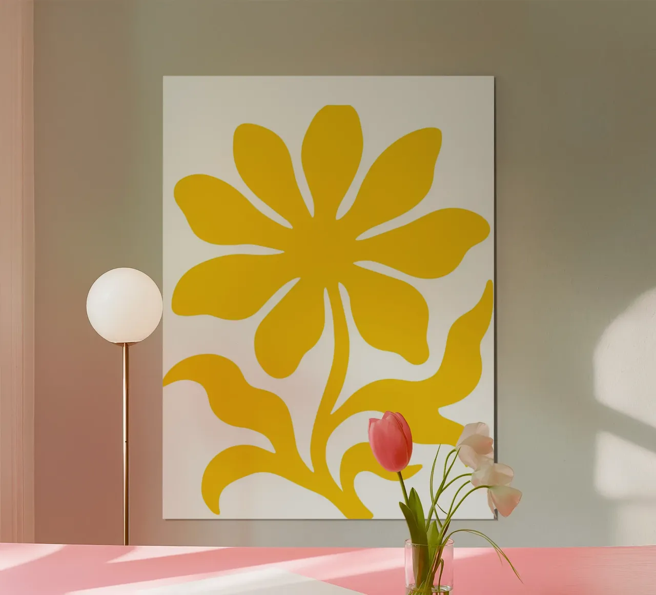 yellow flower poster con telaio in legno da LisaArtes