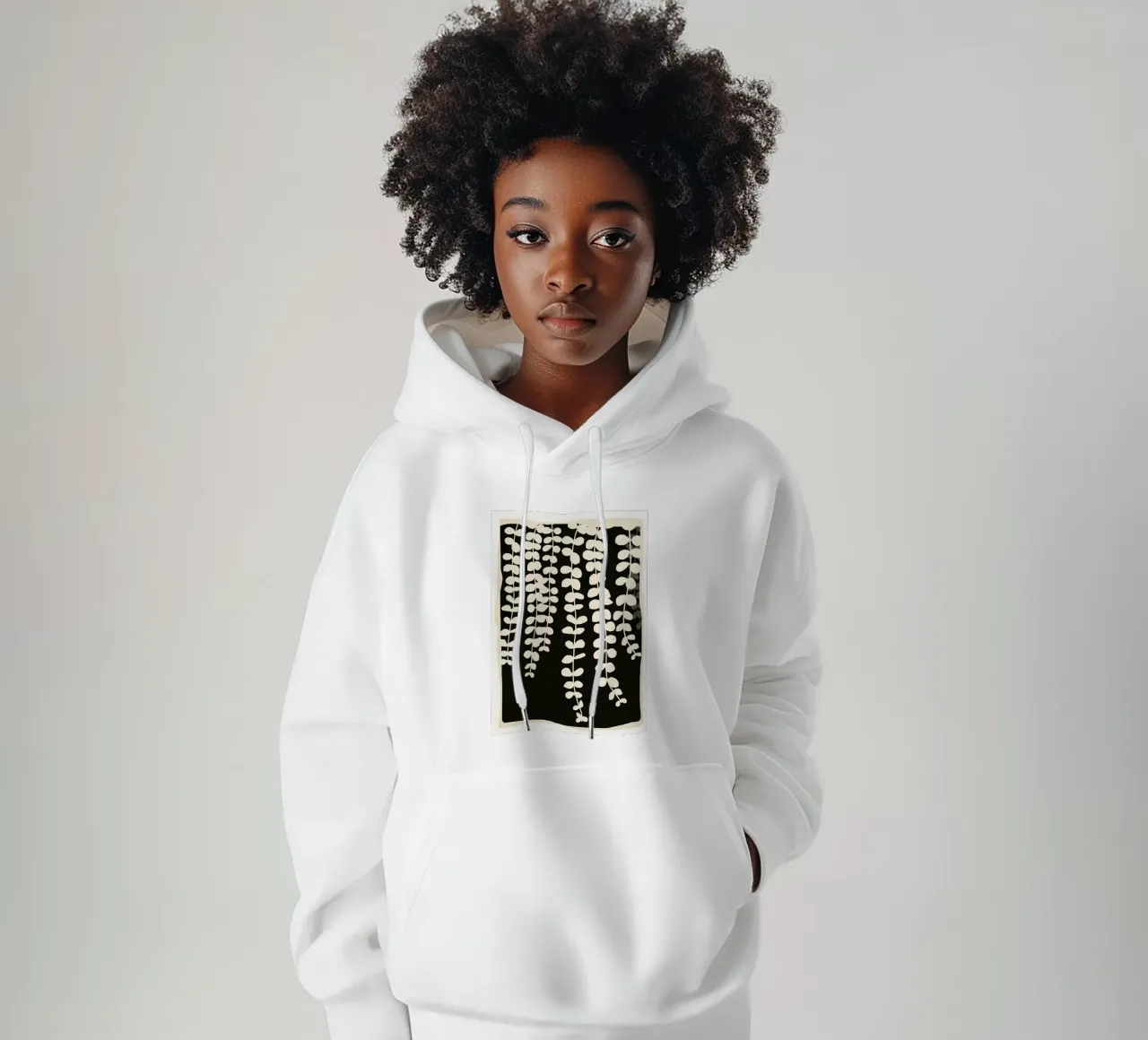 Minimal Abstract Leaves 2 felpa con cappuccio da cityart