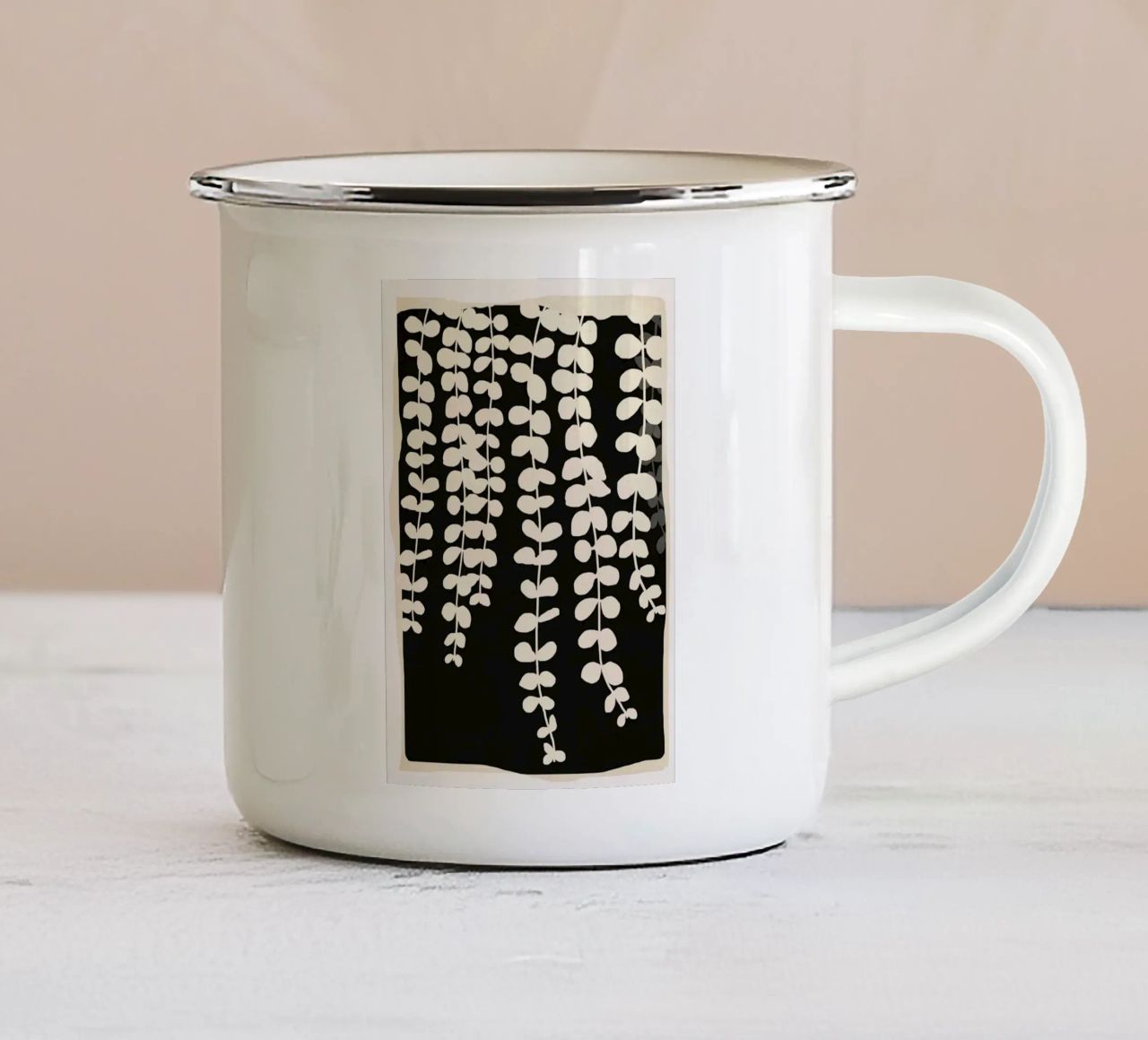 Minimal Abstract Leaves 2 tazza in smalto da cityart