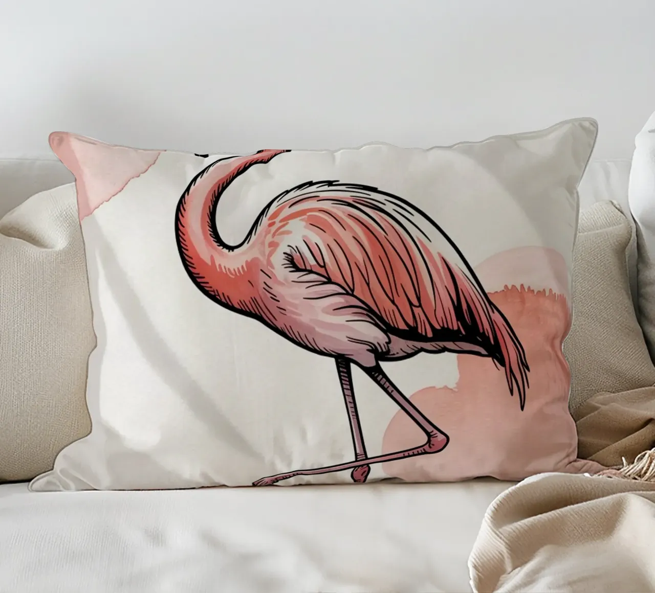 Elegant Flamingo decorative cushion by logic