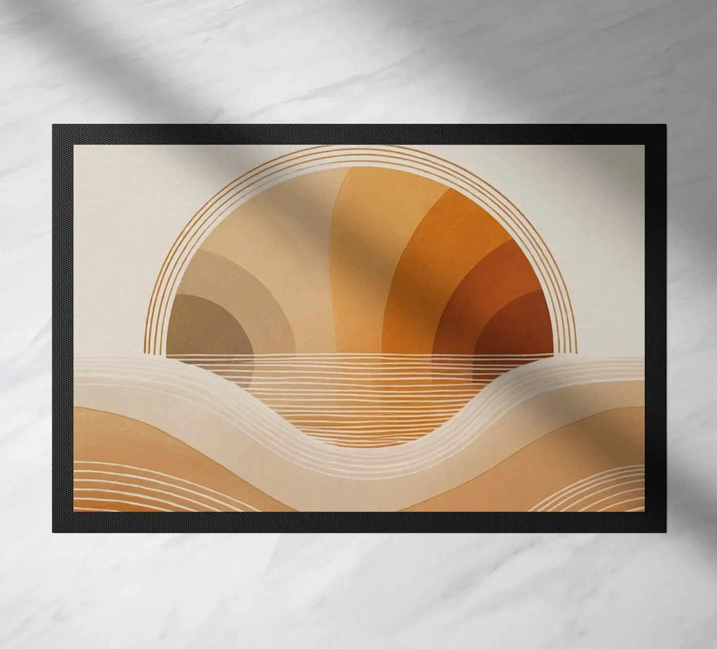 Abstract Sunset Waves doormat by logic