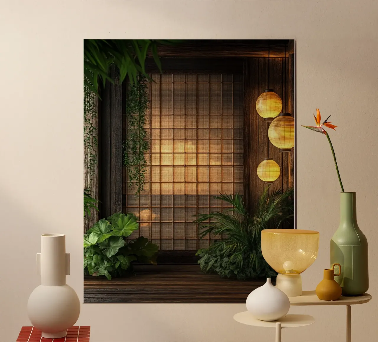 Verde lussureggiante poster con telaio in alluminio da PhotoVibe Decor