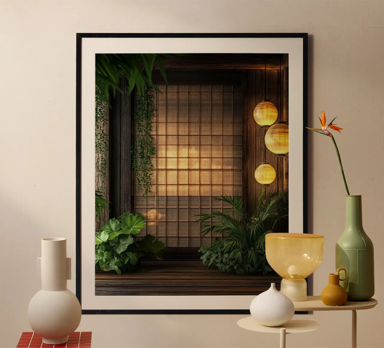 Verde lussureggiante poster con telaio in alluminio da PhotoVibe Decor