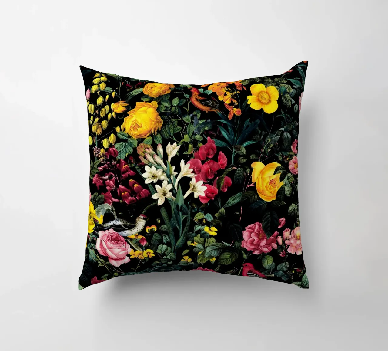 Floral and Birds Pattern cuscino da burcukorkmazyurek