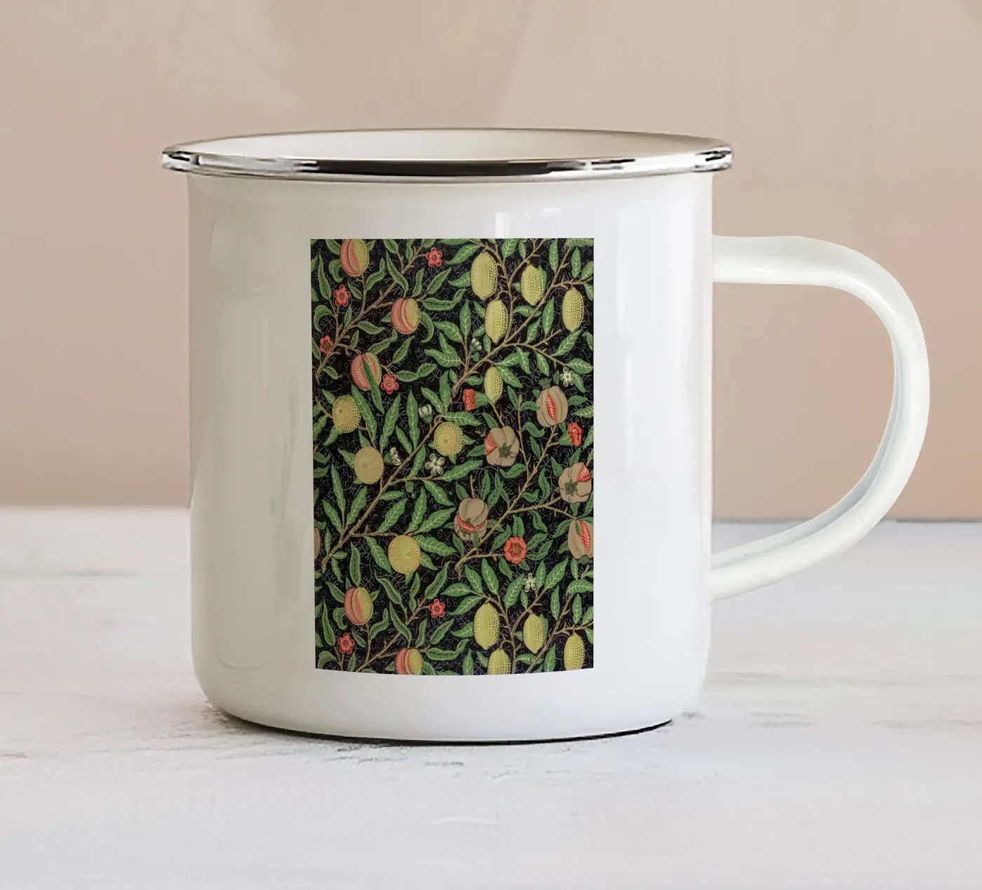 Fruit pattern enamel mug by vintageshop