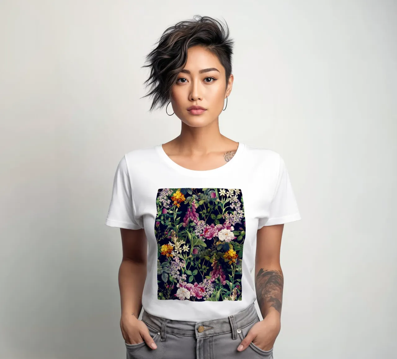 Midnight Forest VII women's fitted t-shirt by burcukorkmazyurek