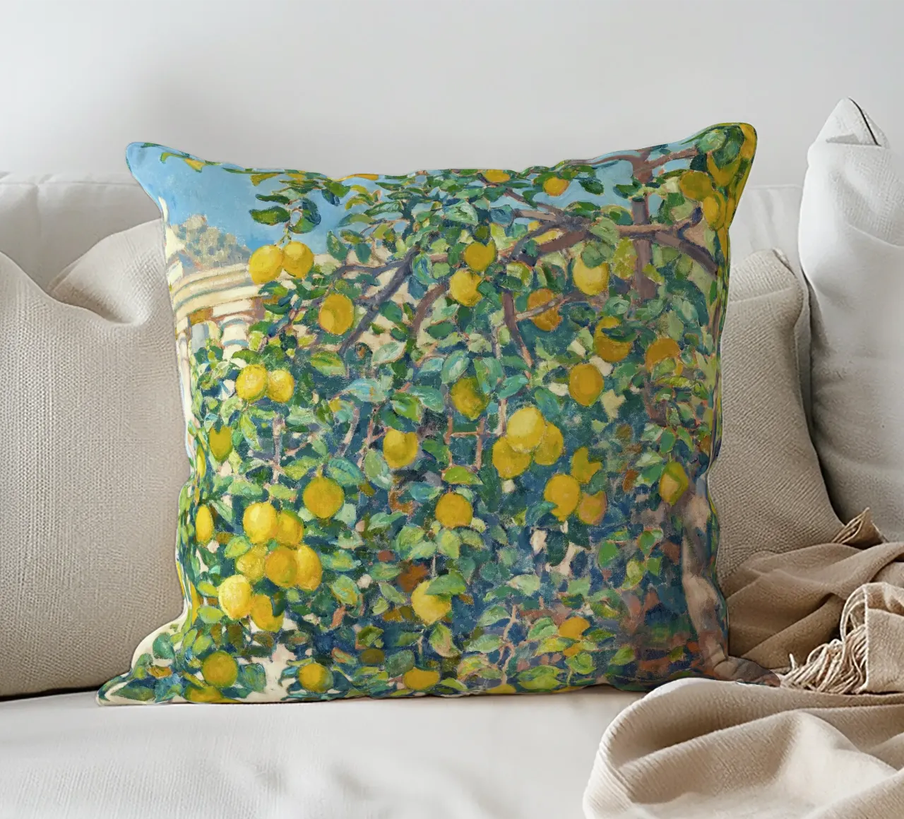Lemons in La Mortola cuscino da apoloprints